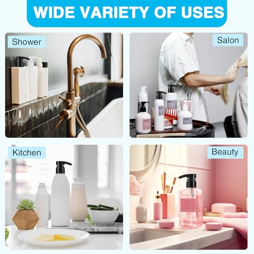 2-Pack Shampoo Dispenser Pumps for 33.8 oz Liter Bottles - Black & White, Lockable, Universal Fit
