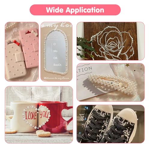 Self-Adhesive Pearl Stickers for Crafts & Makeup - Assorted White Sizes, 3701pcs