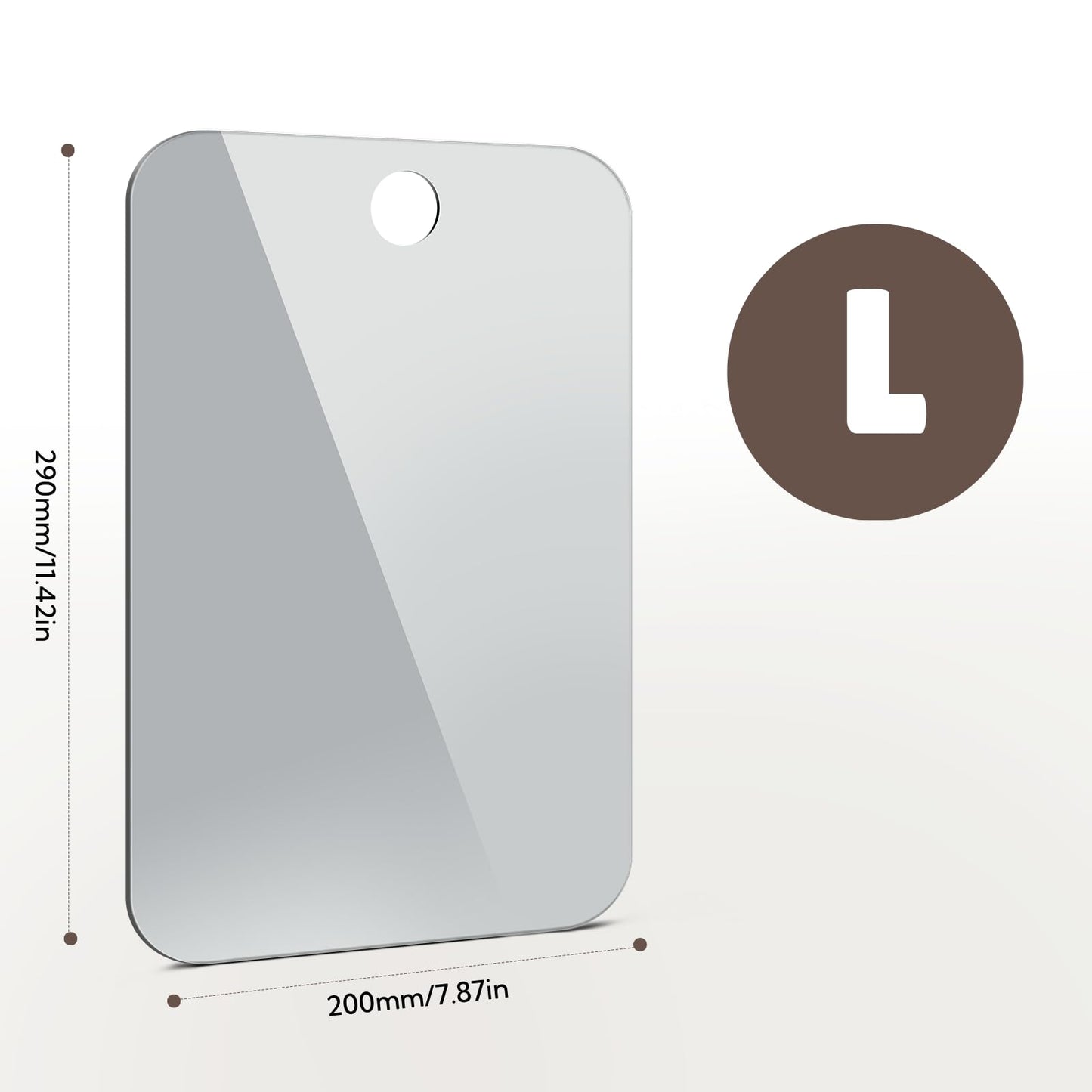 Nyosye Shower Mirror Fogless for Shaving Anti-Fog Frameless Wall Hanging Makeup,11.42" L x 7.87" W,Darkgrey