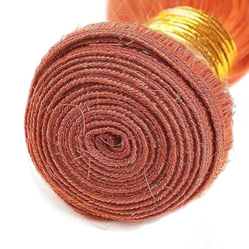 Bafamiya 8 Inch Deep Wave Brazilian Virgin Human Hair Bundle - Ginger Orange