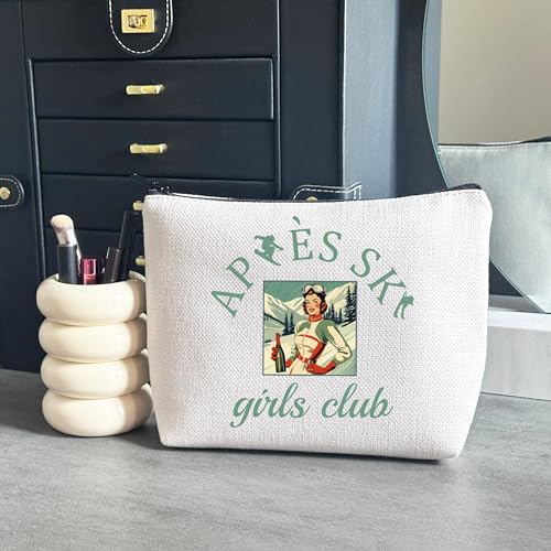 WCGXKO B-apres Ski Vintage Makeup Bag for Winter Sports Lovers