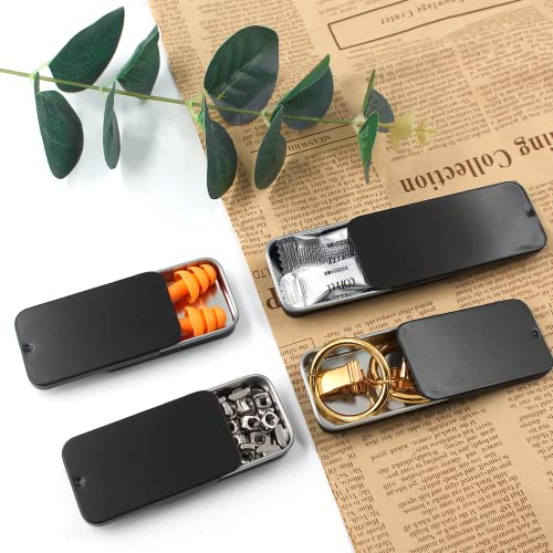 Black Sliding Lid Tin Containers - 10 Pack for DIY Projects