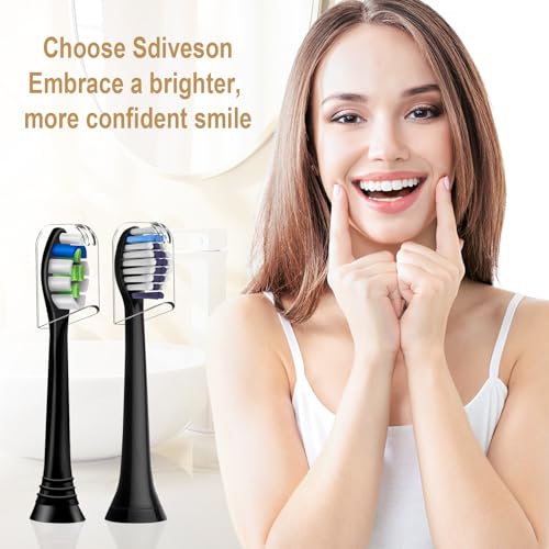 Replacement Brush Heads for Philips Sonicare, 8-Pack Black Value Combo