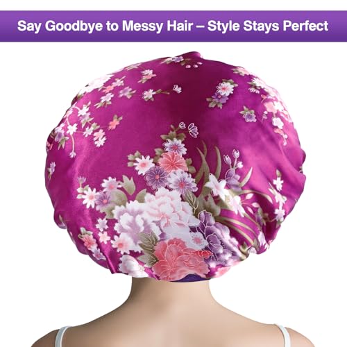 10 Pcs Satin Bonnets for Women - Multicolor Hair Bonnet Set