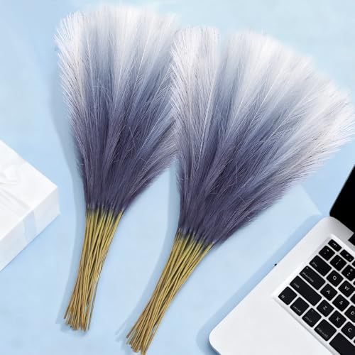 Navy Blue Pampas Grass Decor - 50 Pcs 21.6 inch Faux Arrangement