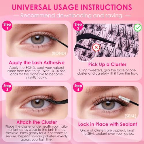 300pcs Wispy Lash Clusters Kit - C Curl Individual DIY Eyelash Extensions