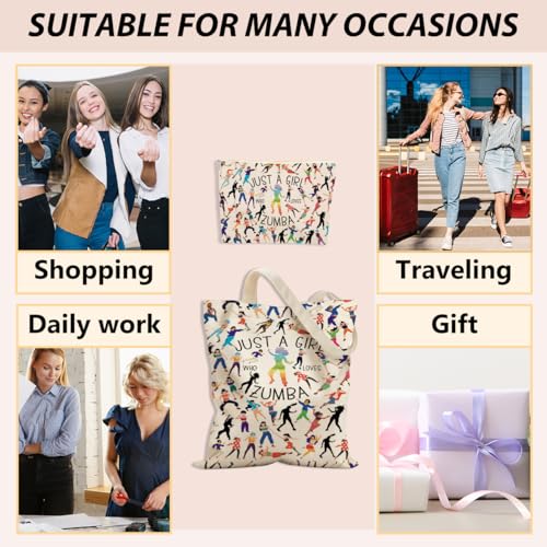Girl Dance 839 Canvas Tote & Cosmetic Bag Set for Women