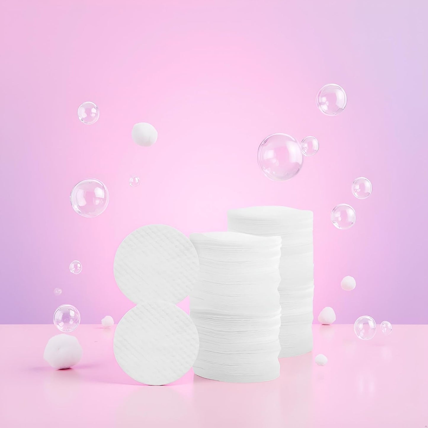 White Soft Facial Cleansing Pads - 100 Disposable Round Non-Woven Cotton Pads | 2.36 Inches for Makeup Removal & Skin Care