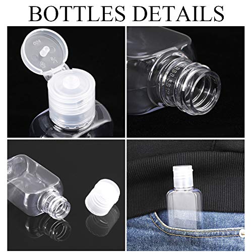 Boao 30-Pack 1 oz Travel Bottles - Refillable Clear Plastic Containers for Shampoo, Lotion, Essential Oils