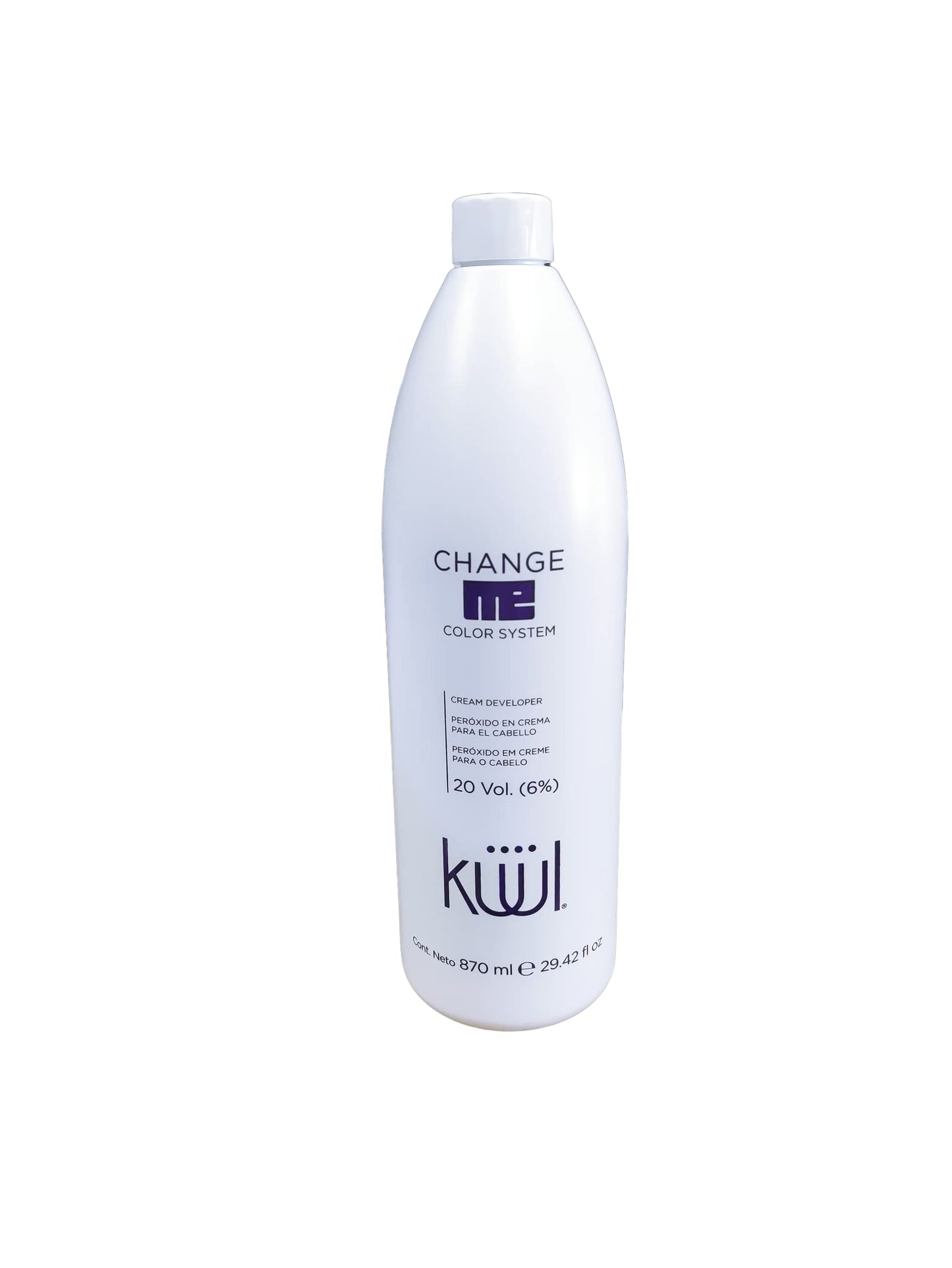 Kuul Change Me Peroxide 20 Volume 29.42 floz Developer, Color System Cream for Hair, Bleaching