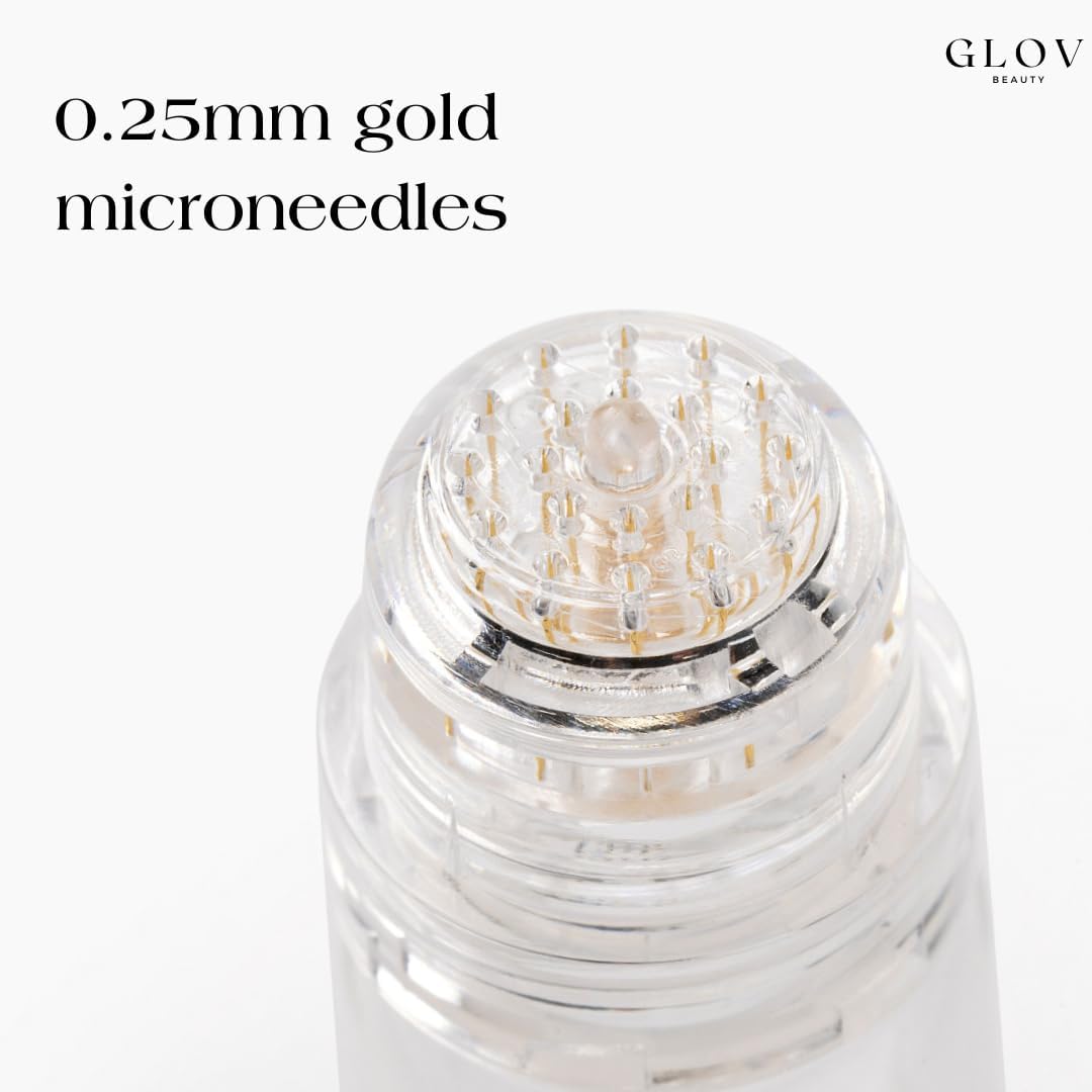 Micro Infusion Hair Renewal Kit - 0.25mm Gold Derma Stamp with Hyaluronic Acid & Peptide Serum | Hydrating Scalp Treatment for Thicker, Healthier Hair