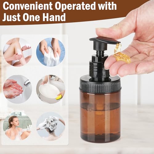 Cosywell 4oz Pump Bottle Dispenser - 8 Pack D-Brown Refillable Containers