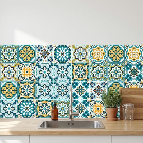 30 Pcs Floral Peel and Stick Tile Stickers - Waterproof Decor