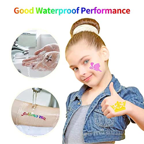 Temporary Glitter Tattoo Kit for Kids & Adults - 24 Colors & 187 Stencils