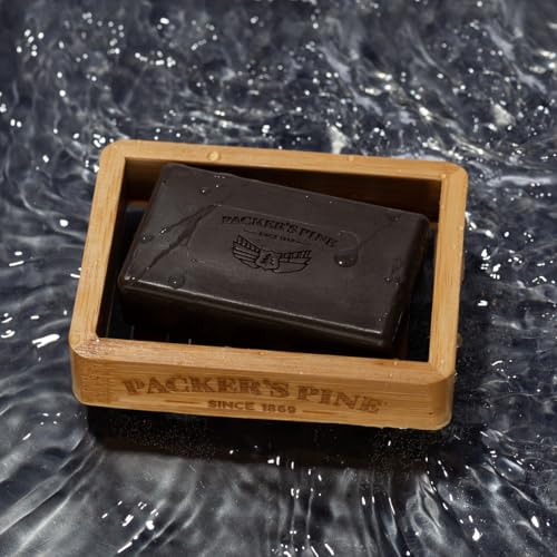 Packer's Pine Tar Scrub Soap 3-Pack 2.0 oz - Exfoliating Bar for Face, Body & scalp