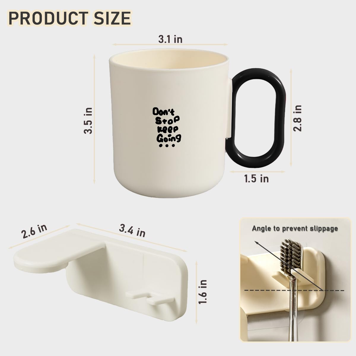Magnetic Toothbrush Holder with Cup - Wall Mounted No Drilling Toothbrush Holder for Bathroom - Ventilated Reverse Hanging Design - Space Saving Bathroom Organizer for Vanity, Shower, RV (Black)