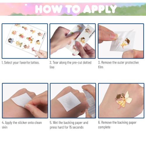 60 PCS Fairy Temporary Tattoos for Kids - Woodland Theme Party Favors