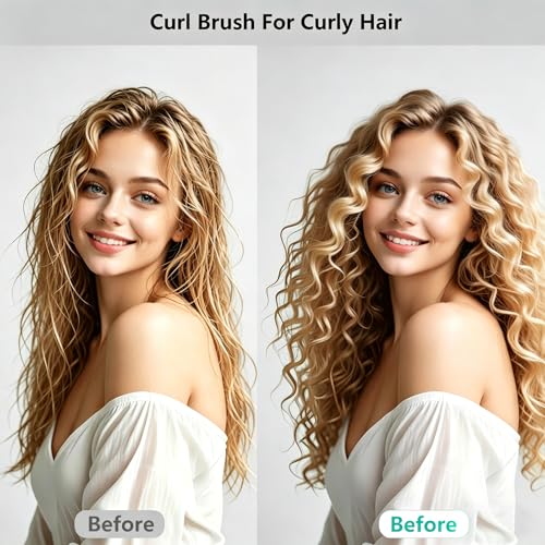 SLUPS Vented Wide-Tooth Curl Defining Hair Brush with Soft Bristles & Bonus Sleep Bonnet