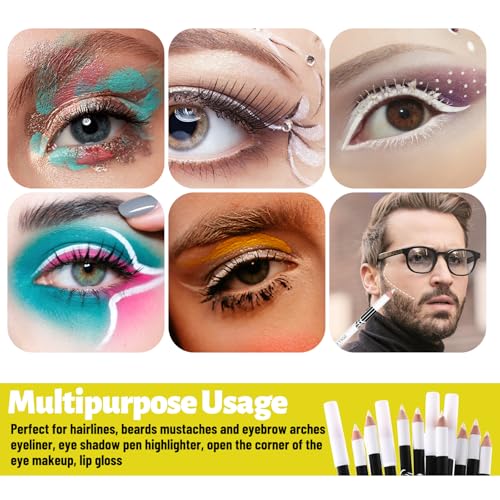 12Pcs Barber Pencils Set with 2 Sharpener for Hairline, Beard & Eyebrow Styling