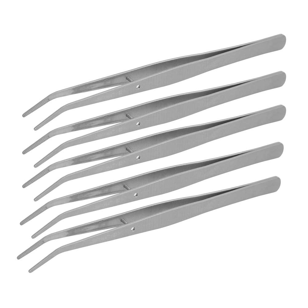 Curved Tweezers for Sewing Machine, Stainless, 6 1 Inch, 5 Pack, Tool