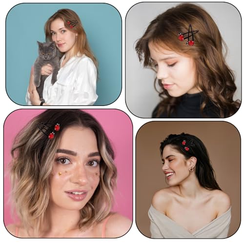 10 Ladybug Snap Hair Clips for Girls & Women - Cute Non-Slip Barrettes