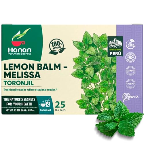 Hanan Lemon Balm Tea - 25 Herbal Teabags for Relaxation