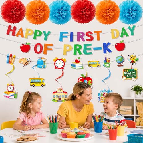 First Day of Pre-K Decorations Set - 15 PCS Classroom Decor