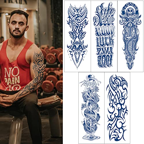 Aresvns Semi-Permanent Full Arm Tattoo Sleeves - 5 Sheet Set