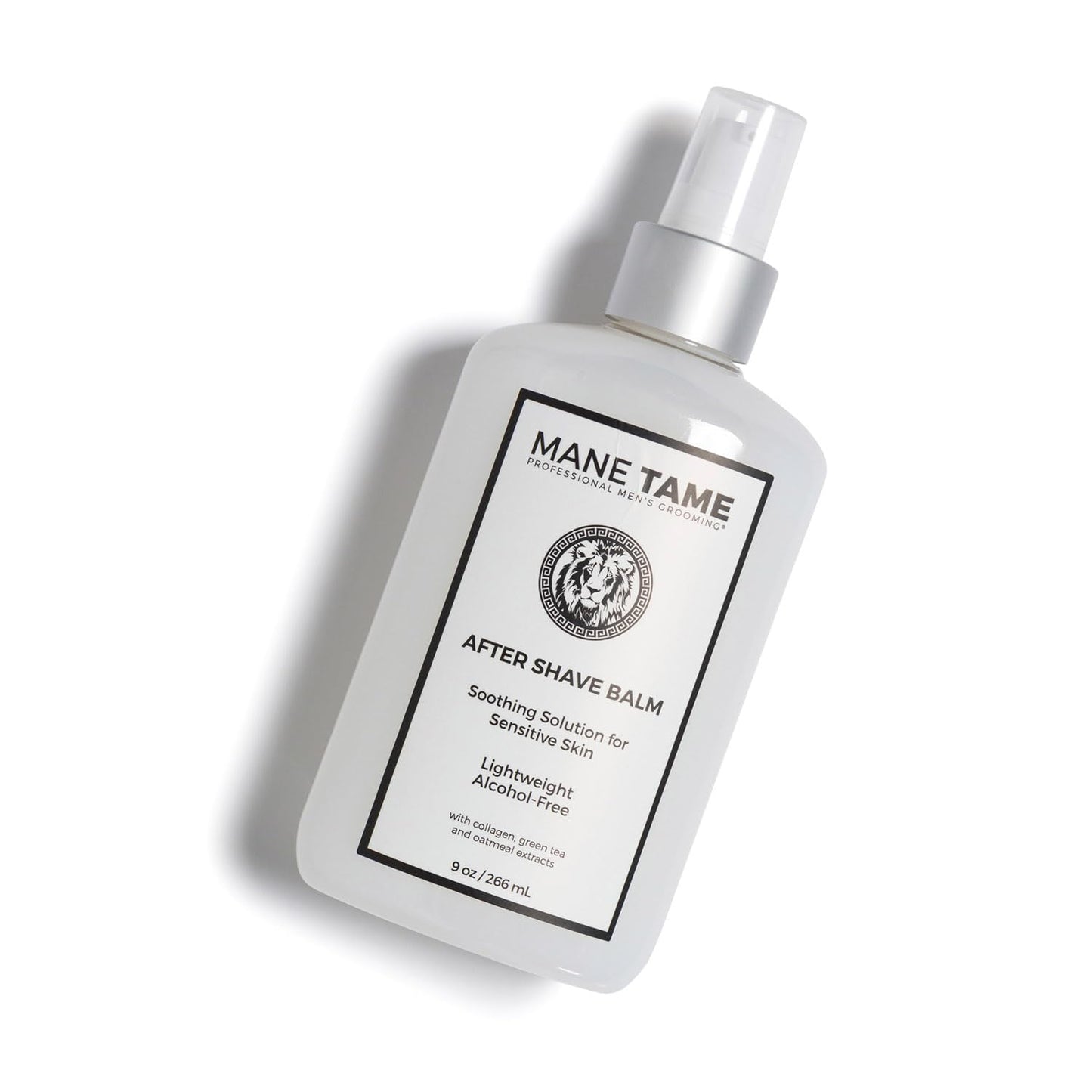 MANE TAME Profession Men’s Grooming After Shave Balm – Post Shave Balm with Collagen, Green Tea, & Oatmeal Extract - Hydration & Protection from Shaving Irritation & Dryness, 9 oz.