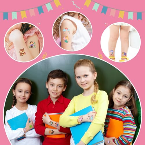 Partywind Glitter Temporary Tattoos for Kids - 408 Pack for Boys & Girls