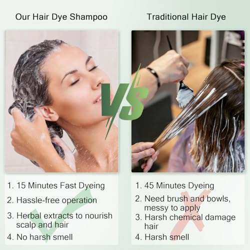 ICEMOUNTAIN Light Brown Hair Dye Shampoo - Instant Gray Hair Coverage