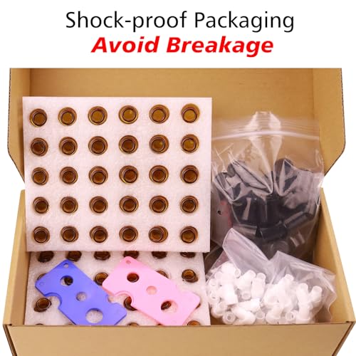 60 Pack 2ml Amber Glass Roll-On Bottles for Essential Oils & Perfume