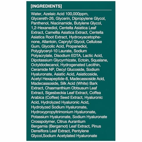 Azelaic Acid 10% Serum for Face Redness & Acne Scar Treatment - Soothing Facial Serum with Niacinamide & Hyaluronan