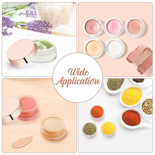 30 Pcs 5g Clear Plastic Cosmetic Jars with Rose Gold Lids