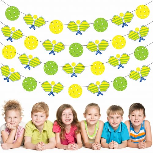 Pickleball Party Banners - 4pcs Double-Sided Birthday Decorations