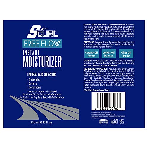 Luster's SCurl Free Flow Instant Moisturizer for Hair Growth