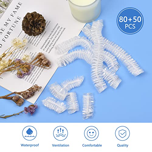 130 Pcs Waterproof Shower Caps & Ear Covers Set - Hair & Ear Protection