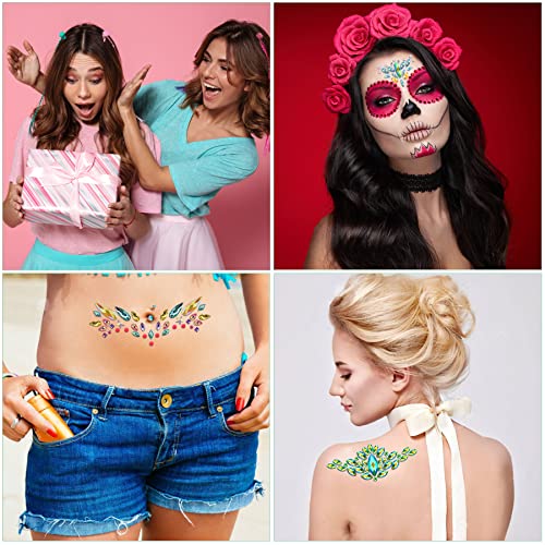 Chic SIQUK Face Jewels - 20 Sets Rhinestone Stickers for Rave