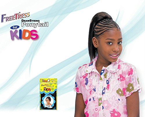 Freetress Yaky Straight Drawstring Ponytail for Kids - 10-Inch Dark Brown