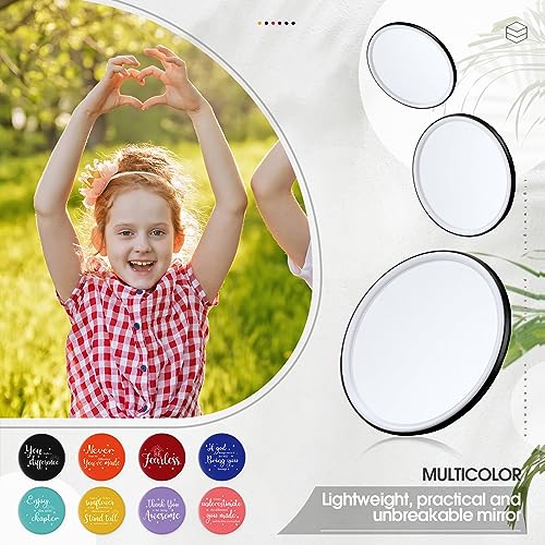 Kigley 24 Pcs Colorful Inspirational Compact Mirrors - Motivational Gifts for Women