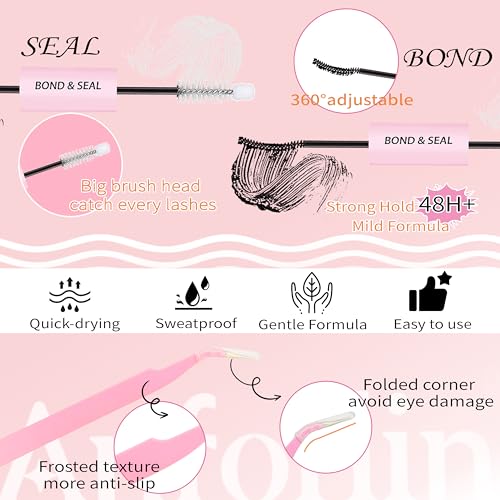 Anforlin 02-200D Lash Clusters Kit 224pcs 10-20mm D Curl Full DIY false lashes