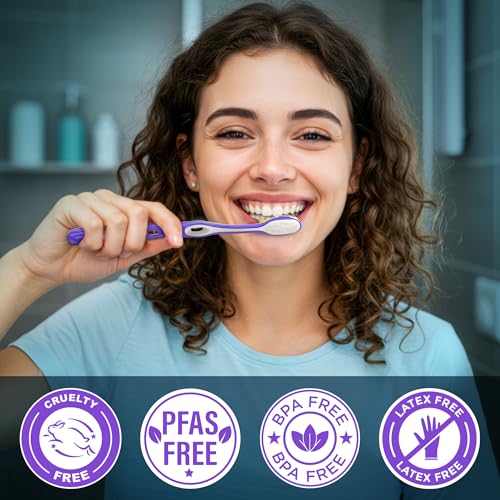 GuruNanda Silent Force Toothbrush Pack of 2 – Big Tuft Bristles, Gentle, Eco-Friendly, BPA-Free, Ergonomic Handle, Deep Cleaning & Plaque Removal