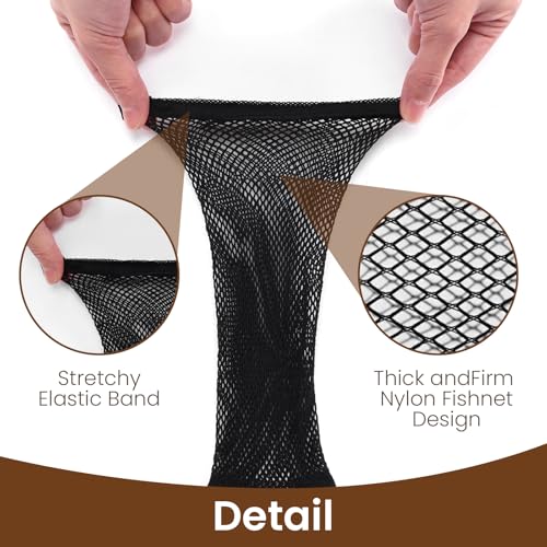 6 Pack Black Mesh Wig Caps for Women, Non-Slip & Breathable Hair Nets