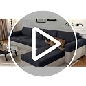 Stretch Light Grey Armrest Covers for Sectional Sofas - 2PC Set