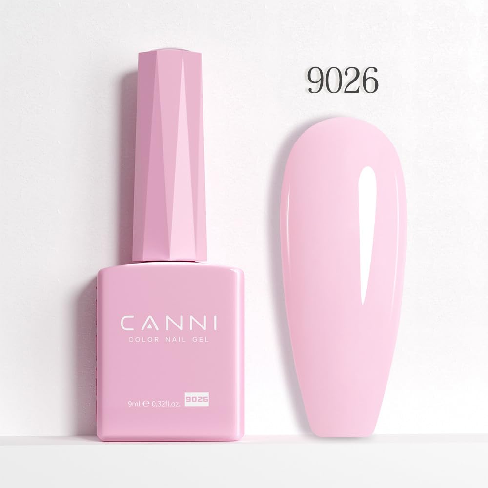 CANNI Light Pink Gel Nail Polish - 1Pcs Baby Pink Gel Polish Pale Pink Color High Gloss Soak Off U V French Nail Manicure Salon DIY