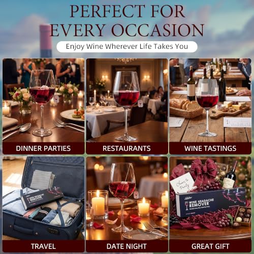 Portable Wine Filters Travel Pack - 12 Single-Use Wine Purifiers