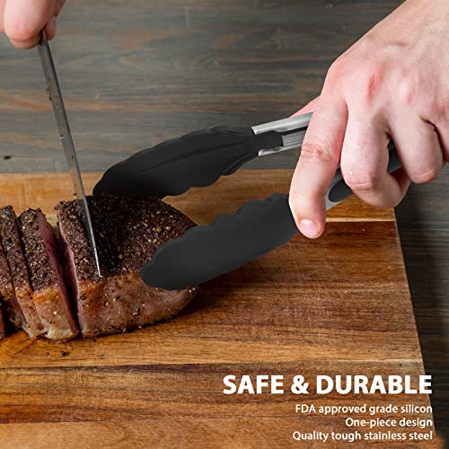 Premium Stainless Steel Kitchen Tongs - Heat Resistant, 7-Inch, 4-Pack