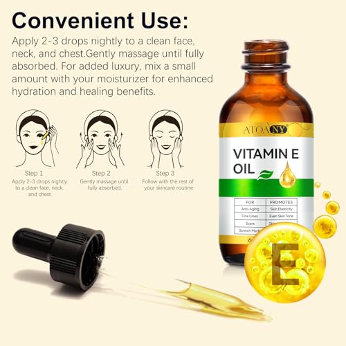100% Pure Vitamin E Oil 2 Fl Oz - Hydrating Skin & Hair Care