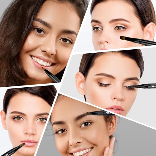 Zylsnice 4-in-1 Eye & Lip Brush Set - Travel-Friendly Makeup Brushes