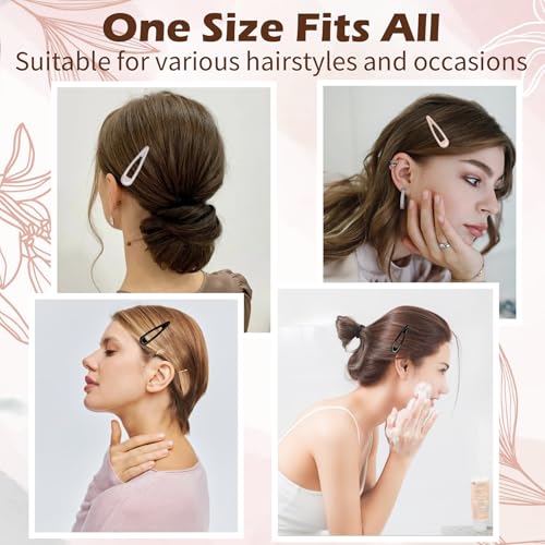 Gingbiss 50Pcs Metal Snap Hair Clips Set with Case – Non-Slip Barrettes